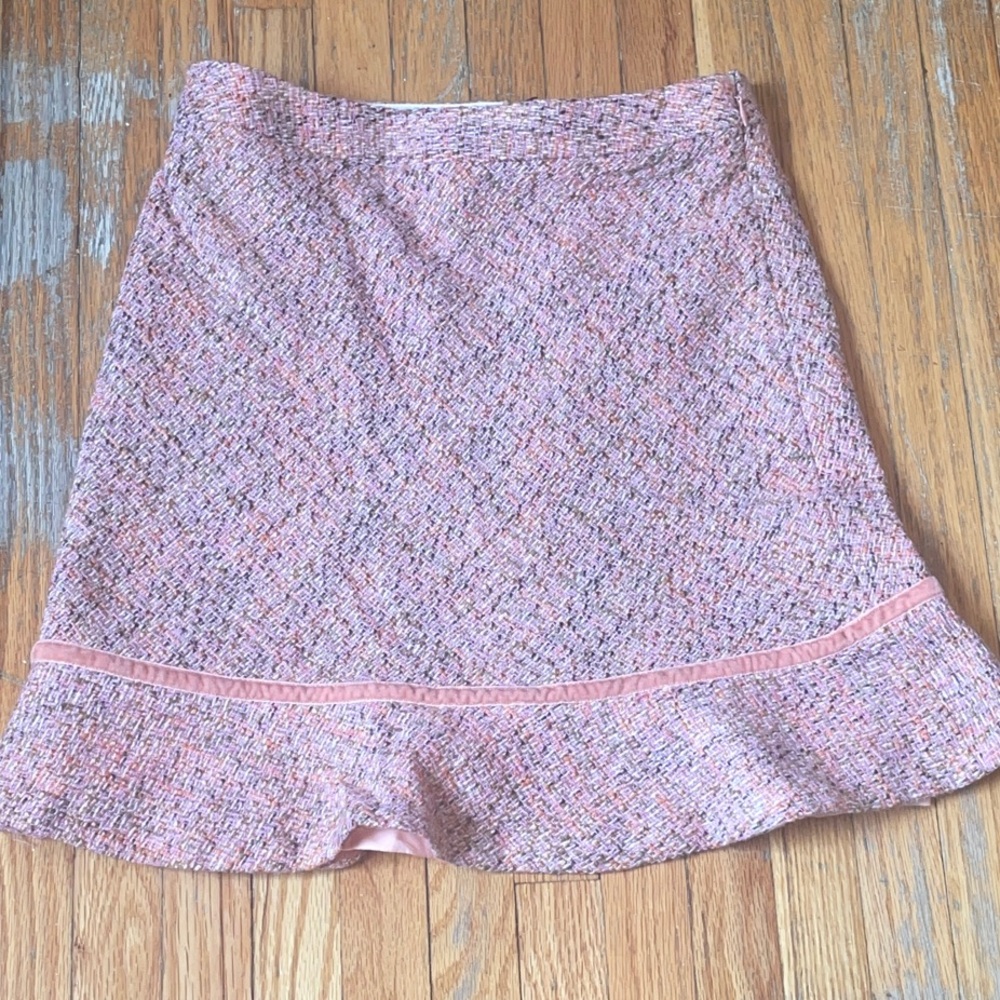 ♡ Pink Ruffle Tweed A-Line Skirt - Picture 3 of 3